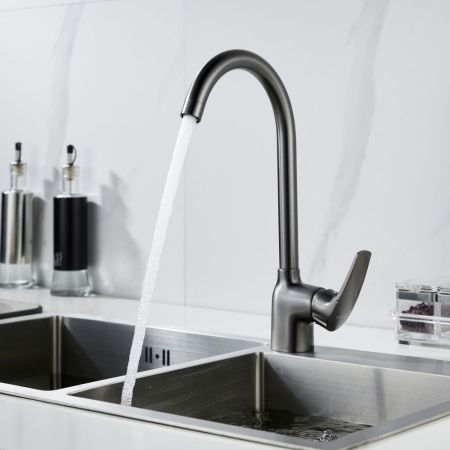 Смеситель для кухни Shevanik S5053T, оружейная сталь, артикул S5053T