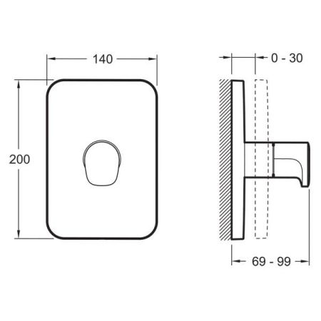 Переключатель потоков Jacob Delafon Modulo E98734-CP Хром, артикул E98734-CP