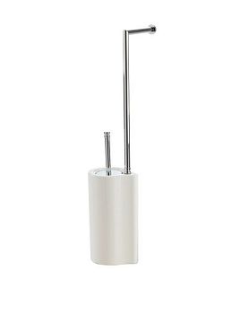 Stil Haus Medea, стойка: бумагодержатель + ерш керамический, цвет белый-хром
