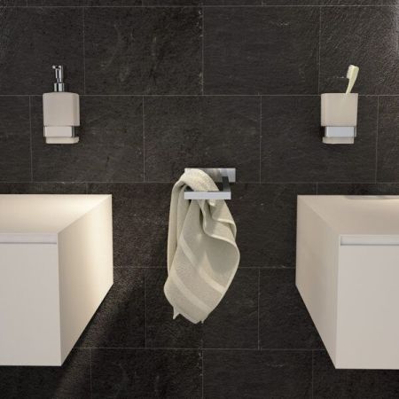 Gedy Elba, настенный стеклянный стакан, цвет хром, артикул A010(13)