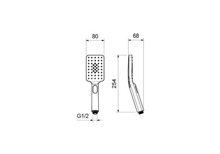 Ручной душ Select 80 3 jet AQUATEK, матовый черный AQ2005MB ЛИРА, артикул AQ2005MB