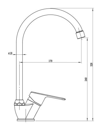 Смеситель Wave для кухни, G-излив, артикул: WA03G