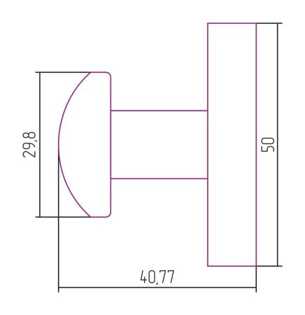 Вешалка СФЕРА настенная / L 50 (Без покрытия), артикул 00-3006-0000