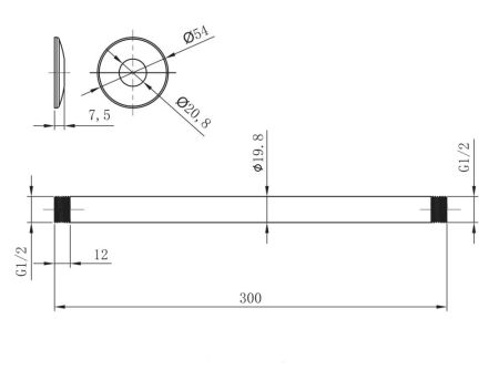 Кронштейн для верхнего душа Lemark LM8032C Хром, артикул LM8032C