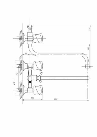 Смеситель для ванны с душем FAUZT FZs-317-39 тип См-ВУДРНШлА, артикул FZs-317-39