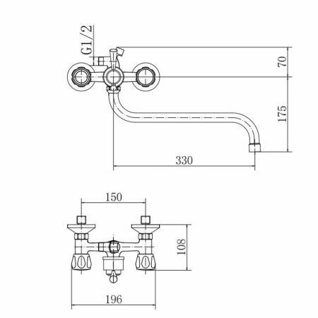 Смеситель для ванны FASHUN A2209, хром
