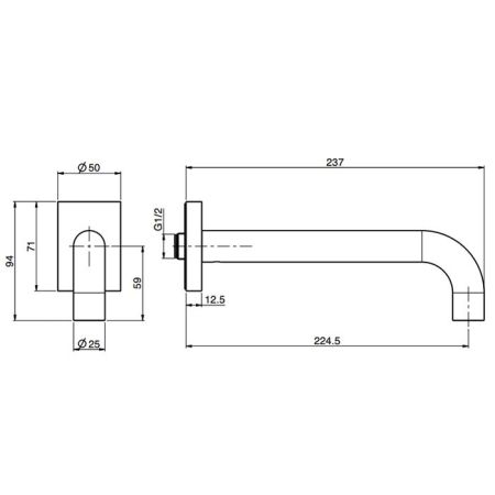 Fima Carlo Frattini Switch ON Излив для ванны, настенный, цвет: хром, артикул F5976CR