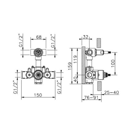 Внутренняя часть, Cisal, назначение-смеситель для душа, стандарт подвода воды-1/2", не окрашен, артикул ZA01910104