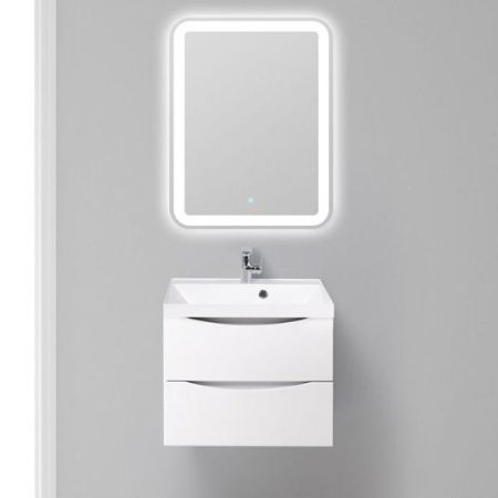 Тумба под раковину BelBagno Marino 60 подвесная Bianco Lucido, артикул MARINO-600-2C-SO-BL-P