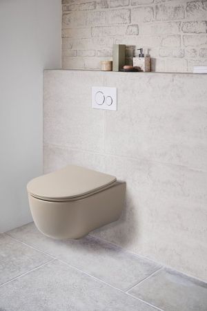 Унитаз подвесной Evo VT1-34SMC безободковый, цвет капучино матовый, ультратонкое soft-close сиденье, артикул VT1-34SMC