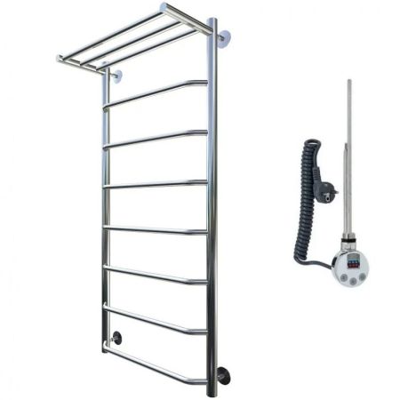 Электрический полотенцесушитель Тругор Браво 1 элТЭН 120x40 с полкой Хром, артикул Браво1/элТЭН12040П