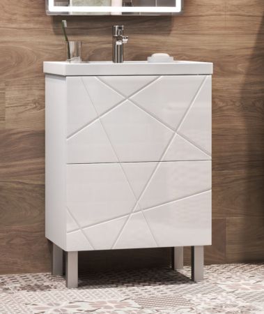 Тумба с раковиной напольная VIGO Geometry tn.GEO.FOS.60.2Y, 60 см, артикул tn.GEO.FOS.60.2Y-com