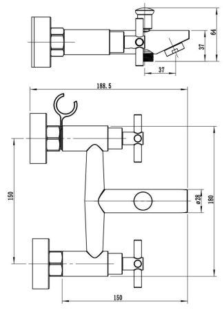 Смеситель для ванны ESKO Astana AA54
