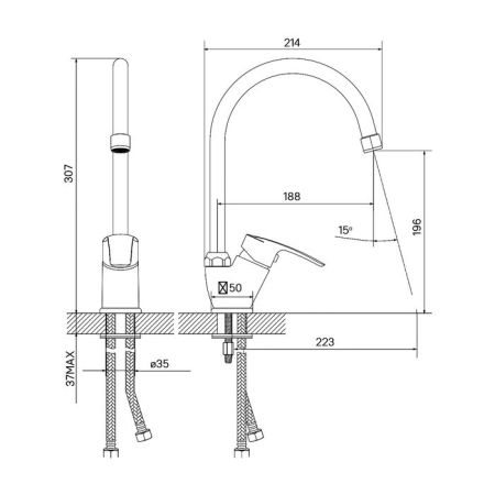 Смеситель для кухни IDDIS Ray (RAYSB00i05), артикул RAYSB00i05