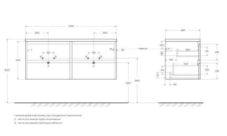Мебель для ванной комнаты BELBAGNO KRAFT-1200 со столешницей, артикул KRAFT-600-2C-SO-PP