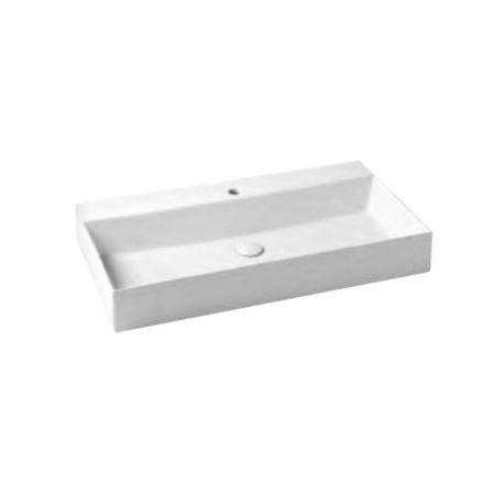 AZZURRA ELEGANCE Squared раковина подвесная/накладная  102х45см с 1 отв. под смеситель , цвет белый