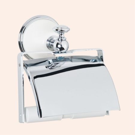 TW Harmony 219, держатель для т/б с крышкой, цвет держателя:  белый/хром, артикул TWHA219bi/cr