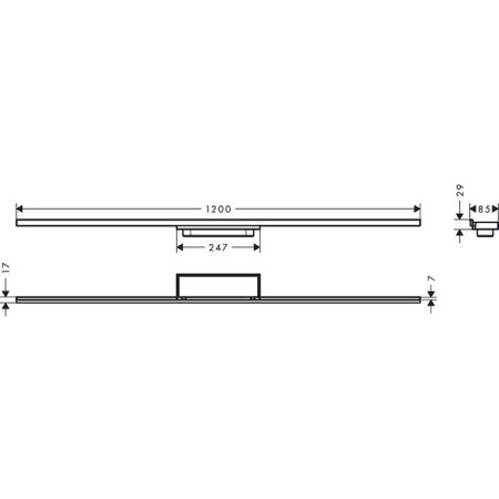 HG RainDrain Minimalistic Внешняя часть трапа для душа 1200, хром, артикул 56223000
