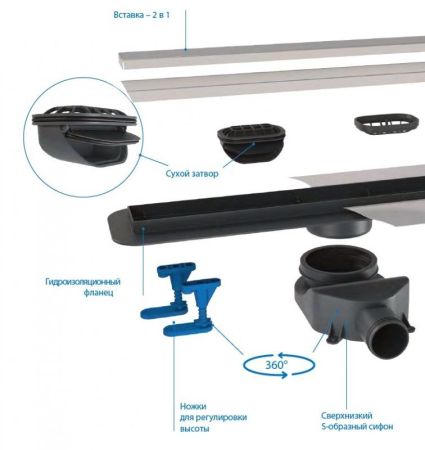 Душевой лоток BELBAGNO LUCE 90 см, BB-LD-LUCE-90-CR, артикул BB-LD-LUCE-90-CR