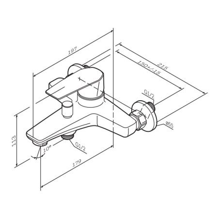 F90A10000 Gem, смеситель для ванны/душа, хром, шт. F90A10000 Gem, смеситель для ванны/душа, хром, шт.