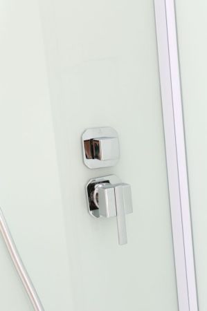 Душевая кабина Black&White Galaxy G8501-90х90 профиль Серебристый хром задняя стенка Белая, артикул 8501900