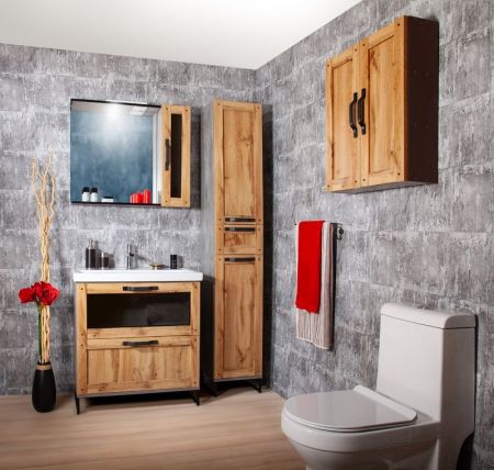 Тумба под раковину Бриклаер Лофт 80 Метрополитен грей, артикул 4627125413414