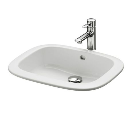 TOTO PUBLIC Раковина 530x450x177мм, встраиваемая сверху, без отв.под смеситель, с переливом, CeFiONtect, цвет: белый (9шт поступят в апреле 2024), артикул LW763Y#XW