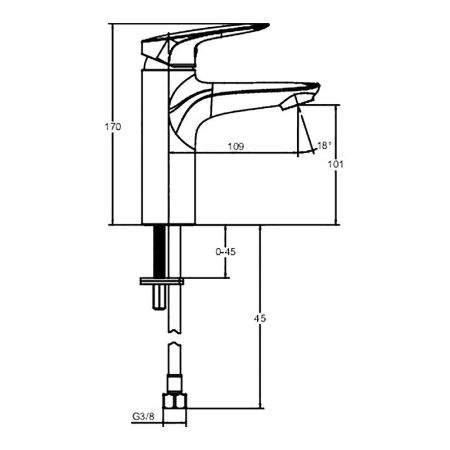 Смеситель для раковины  JACOB DELAFON ELITE E32908-CP (хром, L-10 H-10,1), шт, артикул E32908-CP