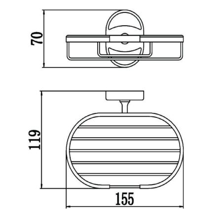 Мыльница Savol S-007032-1, хром, артикул S-007032-1