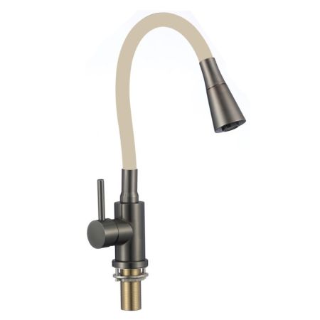Смеситель для кухни с гибким изливом и режимом душ Savol S-3002QM-12, графит, артикул S-3002QM-12