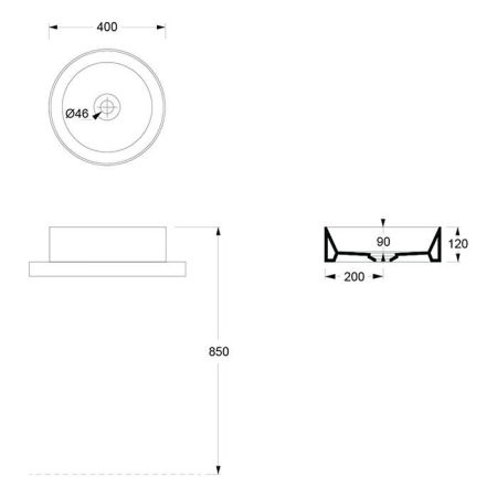 Раковина, Alice, Spy, ширина, мм-400, глубина, мм-400, высота, мм-120, тип установки-накладной (настольный), отверстия для смесителя-отсутствуют, без перелива, материал-керамика, вид грязеотталкивающего покрытия-Aliglaze+, цвет-белый