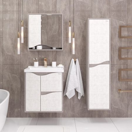 Пенал Onika Брендон 35 подвесной, бетон крем/камень светлый, универсальный