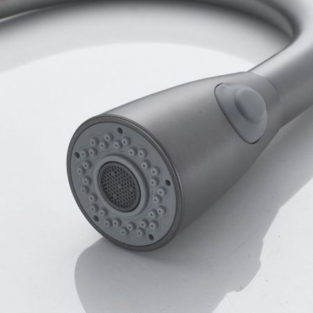 Смеситель для кухни с выдвижным изливом Raffine F213T, оружейная сталь