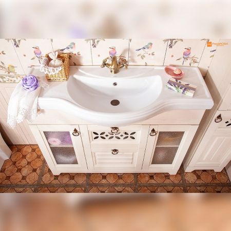 Комплект мебели для ванной Бриклаер КАНТРИ 120K, бежевый, артикул КАНТРИ 120K