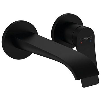 Смеситель для раковины, Hansgrohe, Vivenis, тип открывания воды-однорычажный, тип регулирования воды-керамический картридж, монтаж-встраиваемый, отверстия для монтажа-2, вынос излива, мм-192, внутренняя часть-необходимо заказать, цвет-черный матовый