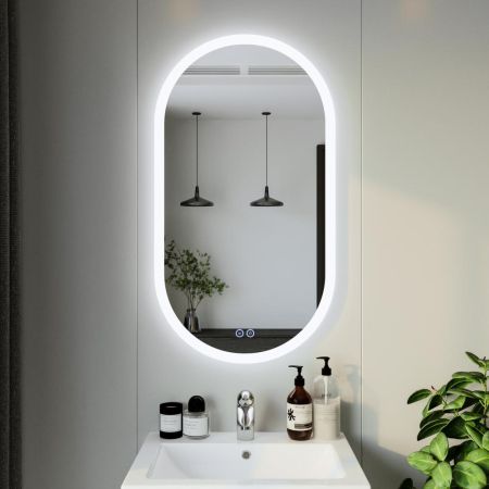 Зеркало Бриклаер Вега 55 овал, голосовое управление, сенсор на зеркале, подогрев, артикул 4627125415715