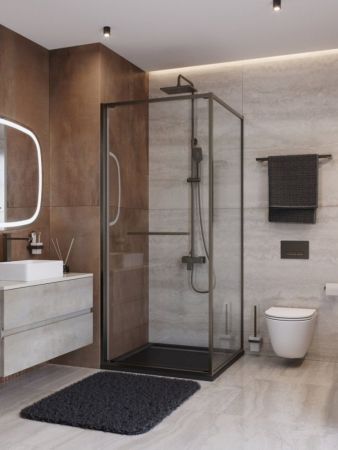 LUX-A-FS-1-80-C-GM Душевой уголок, артикул LUX-A-FS-1-80-C-GM