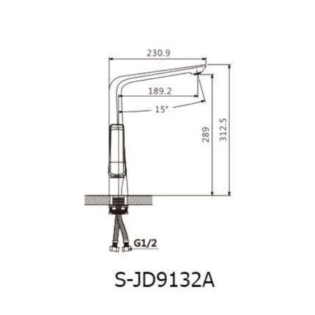 Смеситель для кухни Savol S-JD9132A, хром