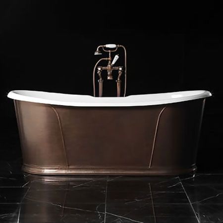 Devon&Devon Camelot Ванна 182х81х70,5 см, чугунная, отдельностоящая, с внешней облицовкой из пластин античной меди, артикул NACAMELOTAR