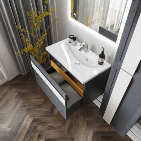 Комплект мебели для ванной Бриклаер БЕРЛИН 80SB, оникс серый, артикул БЕРЛИН 80SB