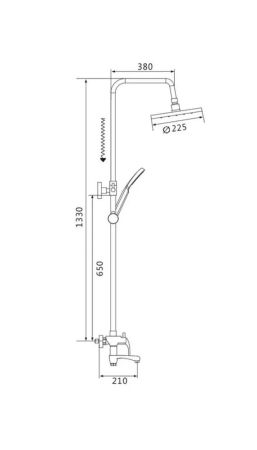 Душевая система Shevanik S9436, хром, артикул S9436