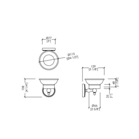 Devon DOROTHY мыльница (керамика белая) настенная, держатель цвет: золото светлое/белый, артикул DOR401OT