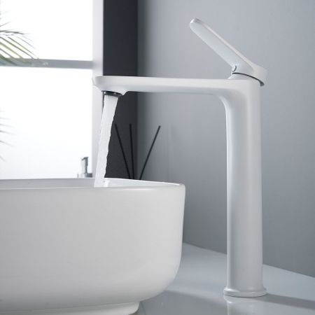 Смеситель для раковины высокий Shevanik S4311C, белый