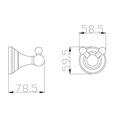Крючок для ванной комнаты двойной Rav Slezak MORAVA MKA0102Z, золото, артикул MKA0102Z