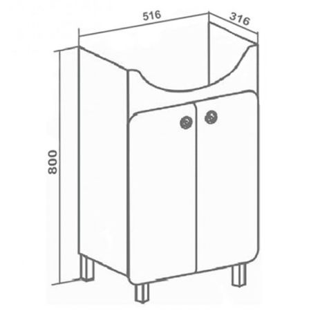 Тумба под раковину Runo Капри 55 4620750028060 Белая