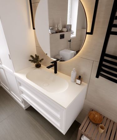 Раковина Florentina Гавана 100 см 10.260.01000.001, белая, артикул 10.260.01000.001