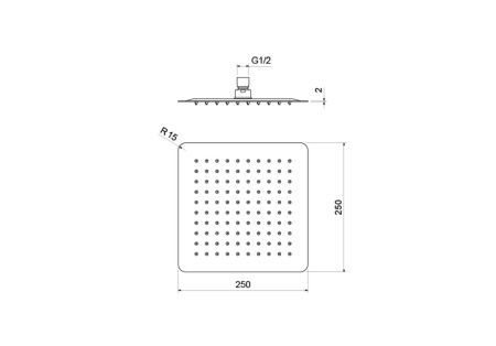 Квадратный верхний душ  250*250*2 мм AQUATEK, матовый черный AQ2072MB Квадратный верхний душ  250*250*2 мм AQUATEK, матовый черный AQ2072MB