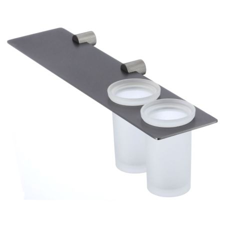 Стакан для ванной комнаты двойной Savol S-002168Q, графит, артикул S-002168Q