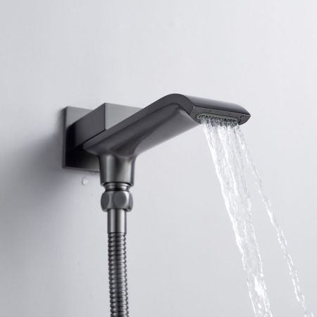 Душевая система встраиваемая Shevanik S4035T, оружейная сталь