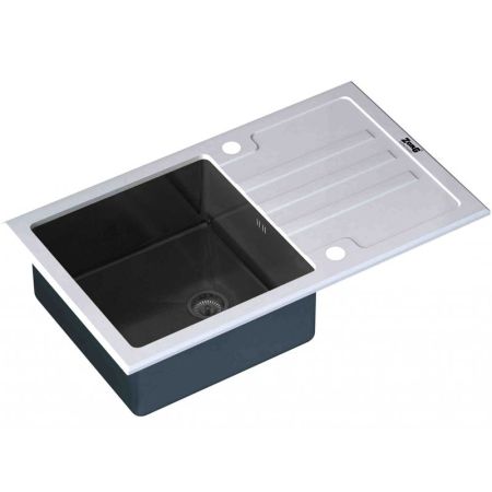 Кухонная мойка ZorG Glass GL-7851-WHITE-GRAFIT Белый / Графит, артикул GL-7851-WHITE-GRAFIT